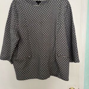 Gray Polka Dot Women's Top Talbots 3X